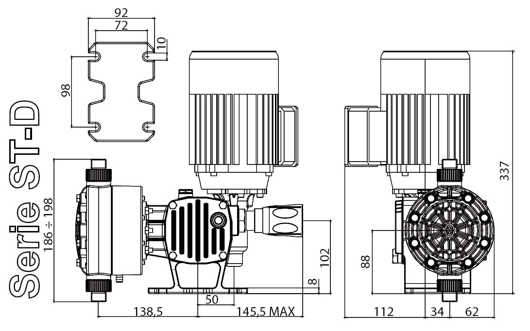Мембранные насосы с моторным приводом серии «ST-D»